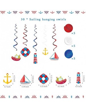 Party Packs Nautical Birthday Party Decorations for Boys Girls Adults Anchor Sailboat Theme Party Supplies With Sailing Swirl...