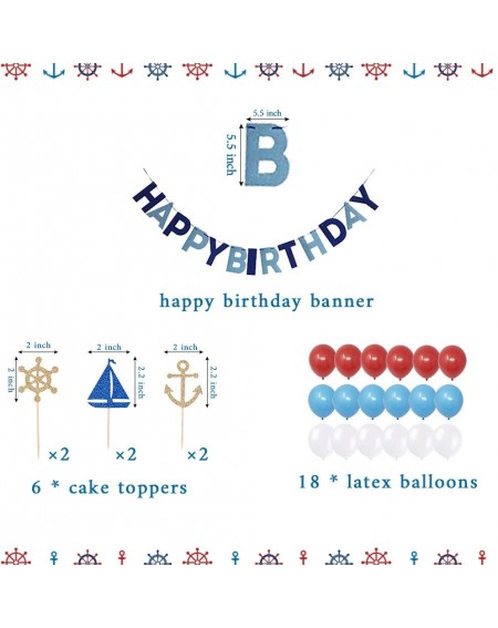 Party Packs Nautical Birthday Party Decorations for Boys Girls Adults Anchor Sailboat Theme Party Supplies With Sailing Swirl...