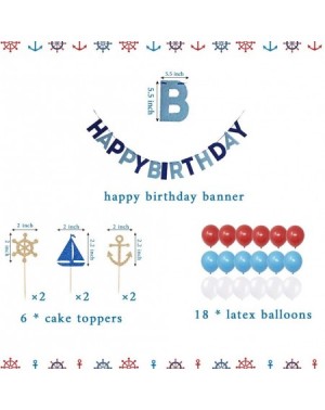 Party Packs Nautical Birthday Party Decorations for Boys Girls Adults Anchor Sailboat Theme Party Supplies With Sailing Swirl...