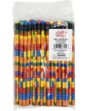 Party Favors 48 Colorful Building Block Brick Pencils Kids Birthday Goody Bag Bulk Filler Party Favor Supplies with Color Era...