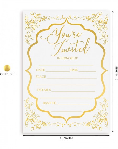 Invitations Fill in Invitations Wedding- Gold Foil - 25 Pack - Wedding Invitation- Hot Stamp Press. Party Invitations Birthda...