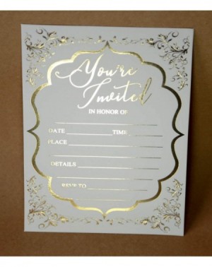 Invitations Fill in Invitations Wedding- Gold Foil - 25 Pack - Wedding Invitation- Hot Stamp Press. Party Invitations Birthda...