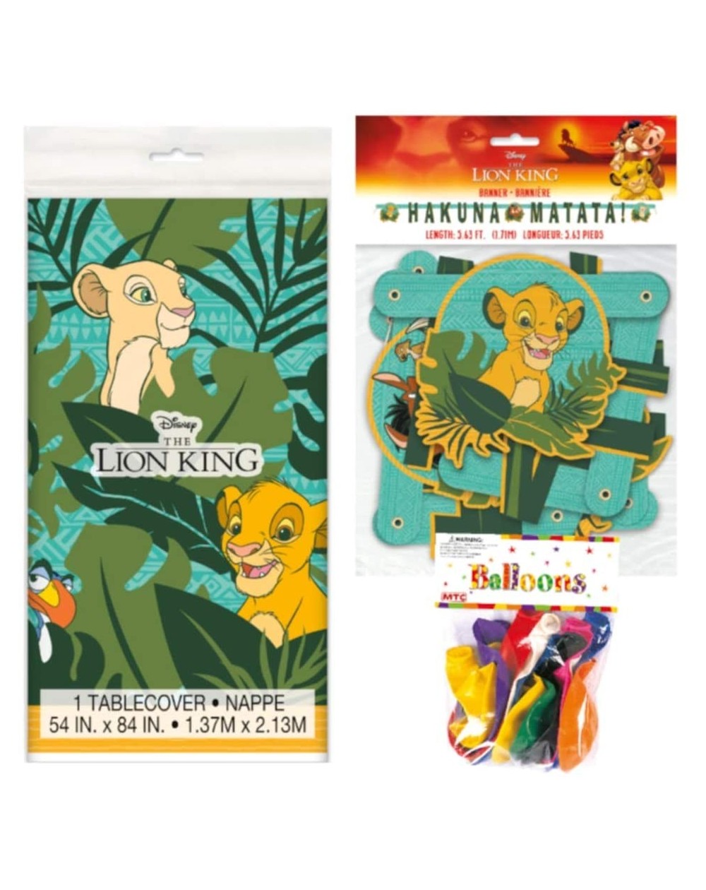 Party Packs The Lion King Themed Party Decorations - Includes Party Banner-Tablecloth and Ten 12" Balloons. - CI18TAIDC88 $14.49