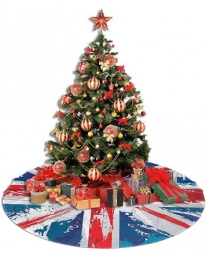 Tree Skirts Christmas Tree Skirt- United Kingdom Union Jack Tree Mat Xmas Snowman Festive Decorations Ornaments Party Supplie...