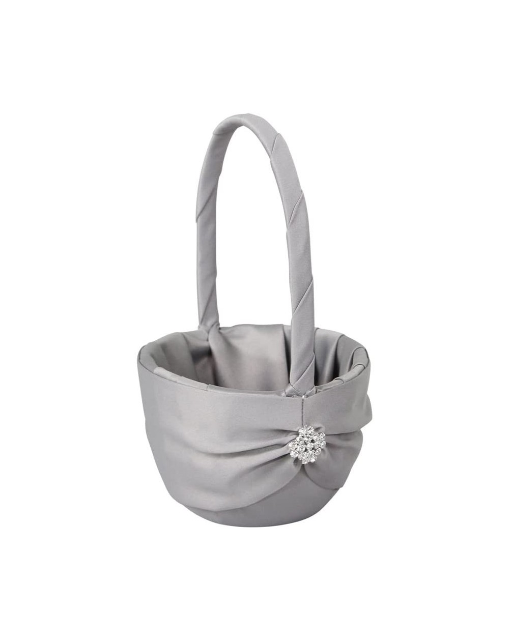 Ceremony Supplies Garbo Collection Flower Girl Basket for Weddings- Platinum - Platinum - CR11D2CLXSD $32.92