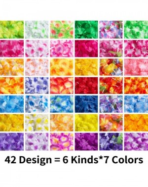 Party Favors Hawaiian Leis- (54 Designs Total) 42 Flowers Necklaces 7 Colour and 12 Hair Clips for Party Supplies- Hawaiian L...