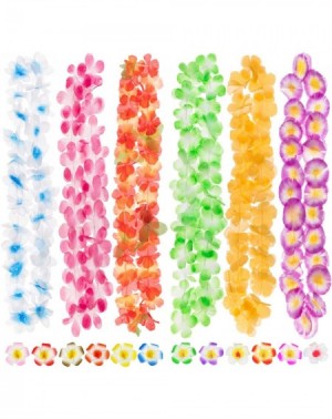 Party Favors Hawaiian Leis- (54 Designs Total) 42 Flowers Necklaces 7 Colour and 12 Hair Clips for Party Supplies- Hawaiian L...