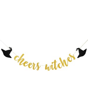 Banners Gold Glittery Cheers Witches Banner- Halloween Party Decorations-Halloween Bachelorette Party Decorations-Bachelorett...