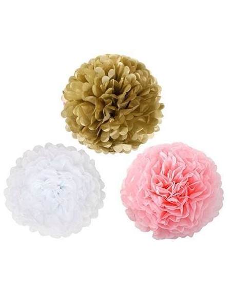 Tissue Pom Poms French/Parisian Birthday Party Ideas Pink Gold White Black Paris Party Decorations Tissue Paper Pom Pom Paper...