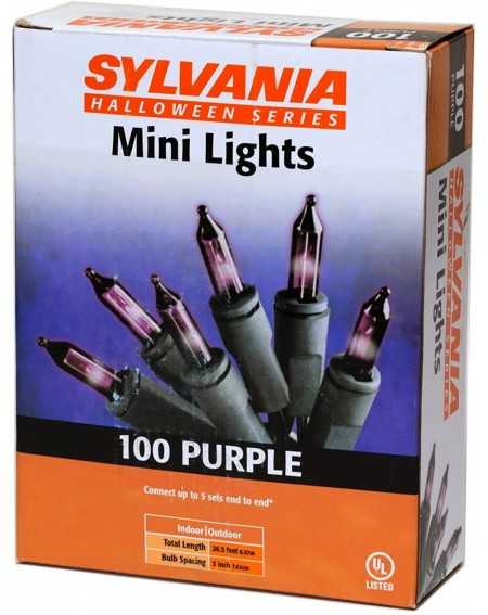 Outdoor String Lights V34708-88 100-Count Purple (Not Dark Purple Slightly Pinkish) Halloween Lights Set with Black Wire - CA...