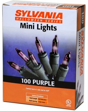 Outdoor String Lights V34708-88 100-Count Purple (Not Dark Purple Slightly Pinkish) Halloween Lights Set with Black Wire - CA...