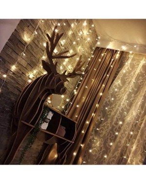 Indoor String Lights 300 LED Window Curtain String Light Wedding Party Home Garden Bedroom Outdoor Indoor Wall Decorations- W...