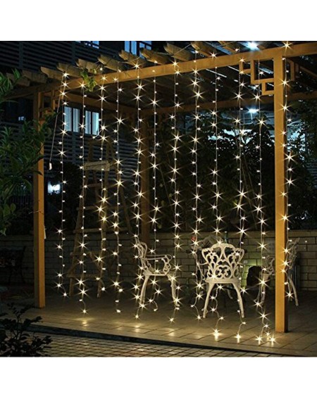 Indoor String Lights 300 LED Window Curtain String Light Wedding Party Home Garden Bedroom Outdoor Indoor Wall Decorations- W...