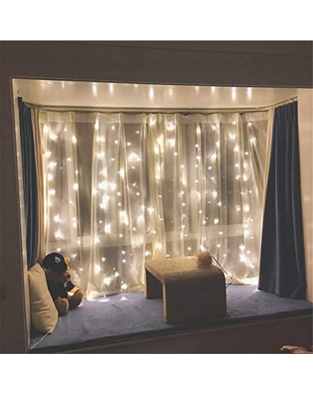 Indoor String Lights 300 LED Window Curtain String Light Wedding Party Home Garden Bedroom Outdoor Indoor Wall Decorations- W...