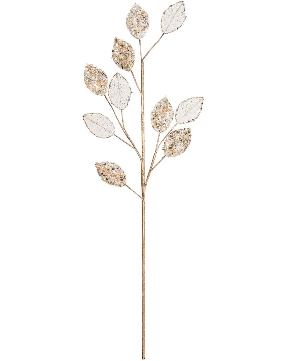 Swags Glitter Plum Leaf Spray- 20"- Gold - CY18A6OCIAU $28.27