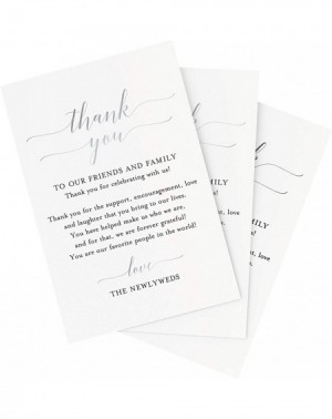 Place Cards & Place Card Holders Wedding Reception Thank You Cards- Pack of 50 Real SILVER Foil Cards- Great Addition to Your...