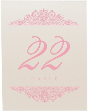 Place Cards & Place Card Holders Paisley Table Numbers (Select Color/Quantity)- Champagne- Pink- 1-15- Perfect for a Wedding-...