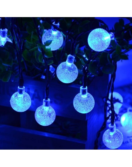 Outdoor String Lights Solar Globe Christmas Lights- 50 LED 29.5ft Solar String Lights with 8 Modes- Waterproof Crystal Ball C...