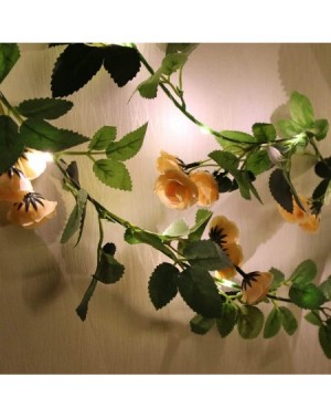 Indoor String Lights Novelty 2M 20LED Flower Fairy Lights Artificial Rose Ivy Garland Copper String Lights for Christmas Wedd...