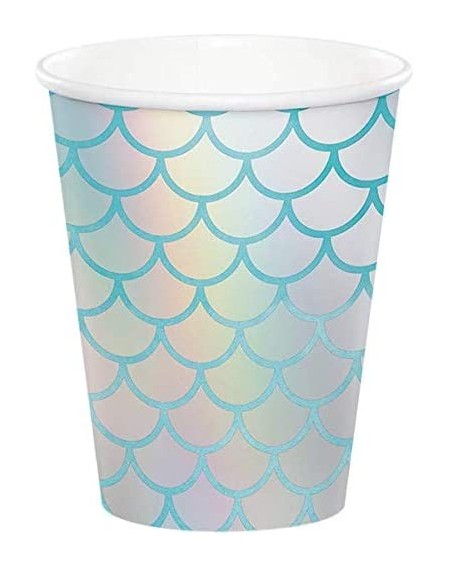 Party Packs Mermaid Party Supplies and Decorations - Iridescent Mermaid Party Plates and Napkins Cups for 16 People - Include...