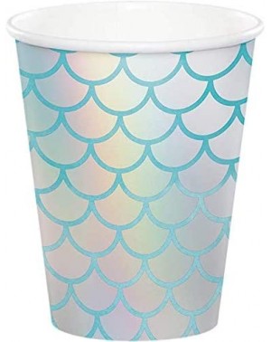 Party Packs Mermaid Party Supplies and Decorations - Iridescent Mermaid Party Plates and Napkins Cups for 16 People - Include...