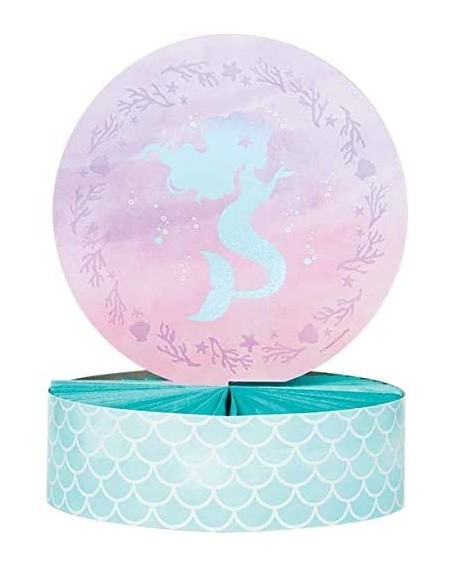 Party Packs Mermaid Party Supplies and Decorations - Iridescent Mermaid Party Plates and Napkins Cups for 16 People - Include...