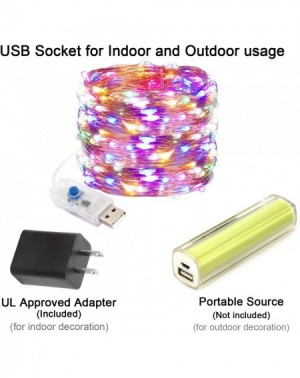 Outdoor String Lights Color Changing Fairy Lights USB Plug in with Remote Dimmable- 33ft 100 LEDs Multi-Colored Firefly Twink...