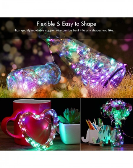 Outdoor String Lights Color Changing Fairy Lights USB Plug in with Remote Dimmable- 33ft 100 LEDs Multi-Colored Firefly Twink...