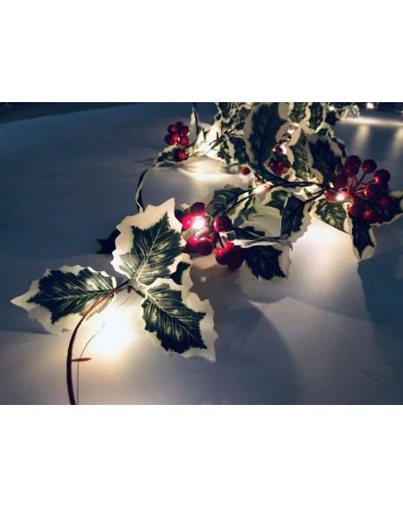 Garlands Thanksgiving Christmas Red Fruit Rattan Garlands Waterproof String Lights Battery Lighting for Fall Harvest Festival...