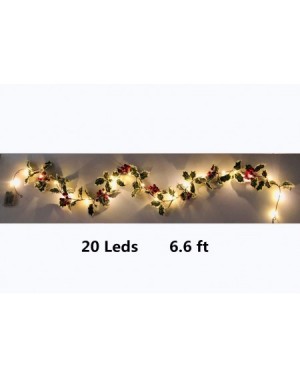 Garlands Thanksgiving Christmas Red Fruit Rattan Garlands Waterproof String Lights Battery Lighting for Fall Harvest Festival...