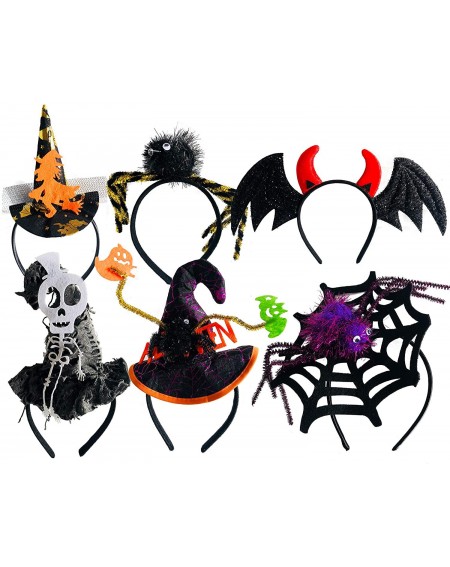 6 Pack Halloween Headbands Pumpkin Witch Spider Headband Halloween ...