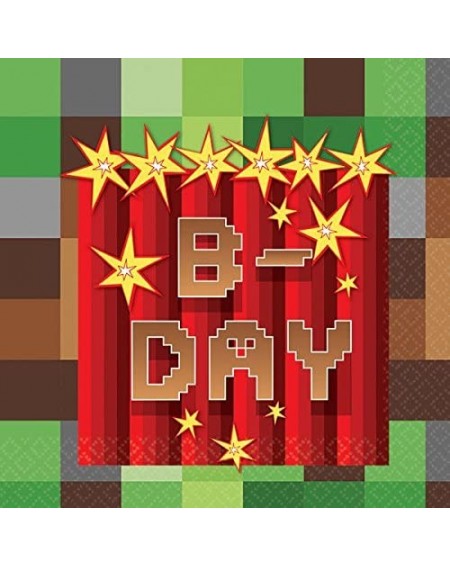 Party Packs Gaming Gamer Pixel Happy Birthday Party Supplies Bundle Pack for 16 Guests (Plus 16 Pixel Stickers and Party Plan...