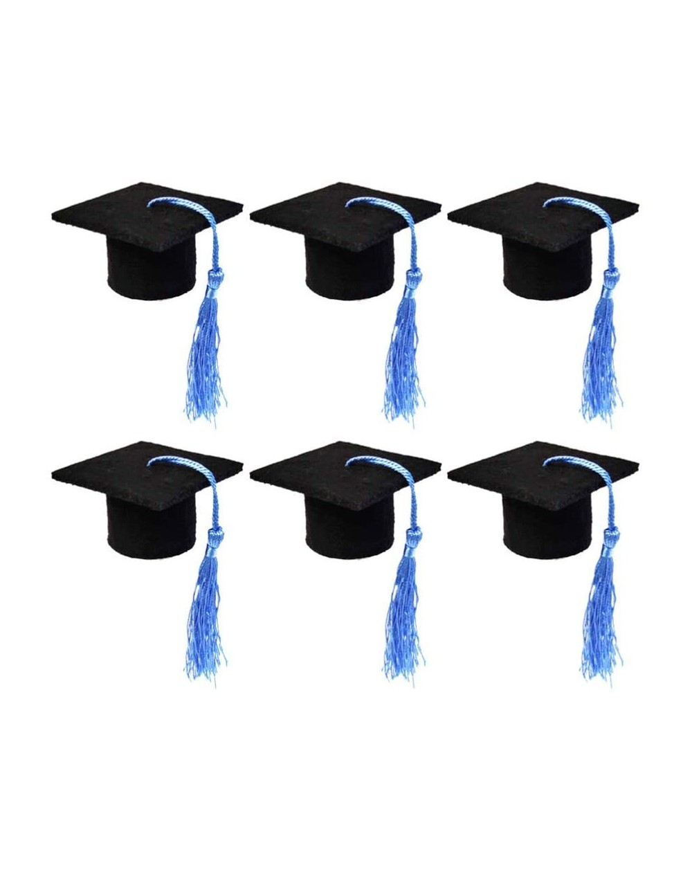 Favors 6pcs Mini Graduation Caps with Tassel Doctoral Hat Shaped Wine Bottle Covers Grad Cap Decoration Ornaments for Graduat...