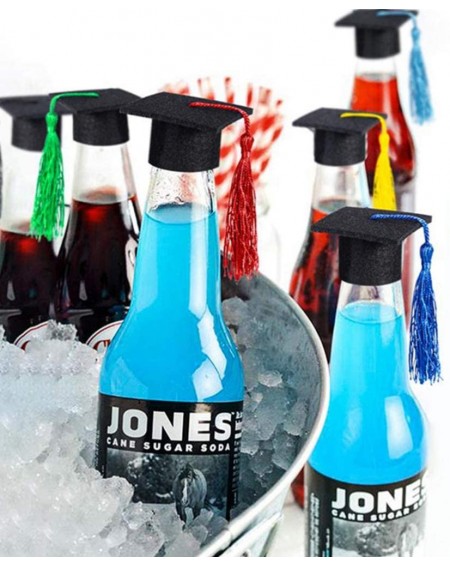 Favors 6pcs Mini Graduation Caps with Tassel Doctoral Hat Shaped Wine Bottle Covers Grad Cap Decoration Ornaments for Graduat...