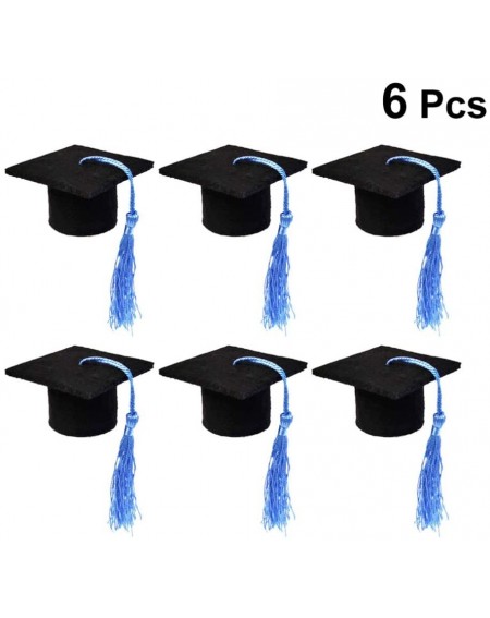 Favors 6pcs Mini Graduation Caps with Tassel Doctoral Hat Shaped Wine Bottle Covers Grad Cap Decoration Ornaments for Graduat...