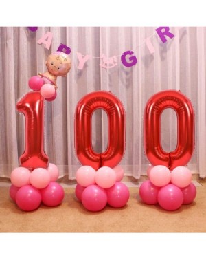 Balloons 40 Inch Red Large Numbers Balloons 0-9- Number 0 Digit 0 Helium Balloons- Foil Mylar Big Number Balloons for Birthda...