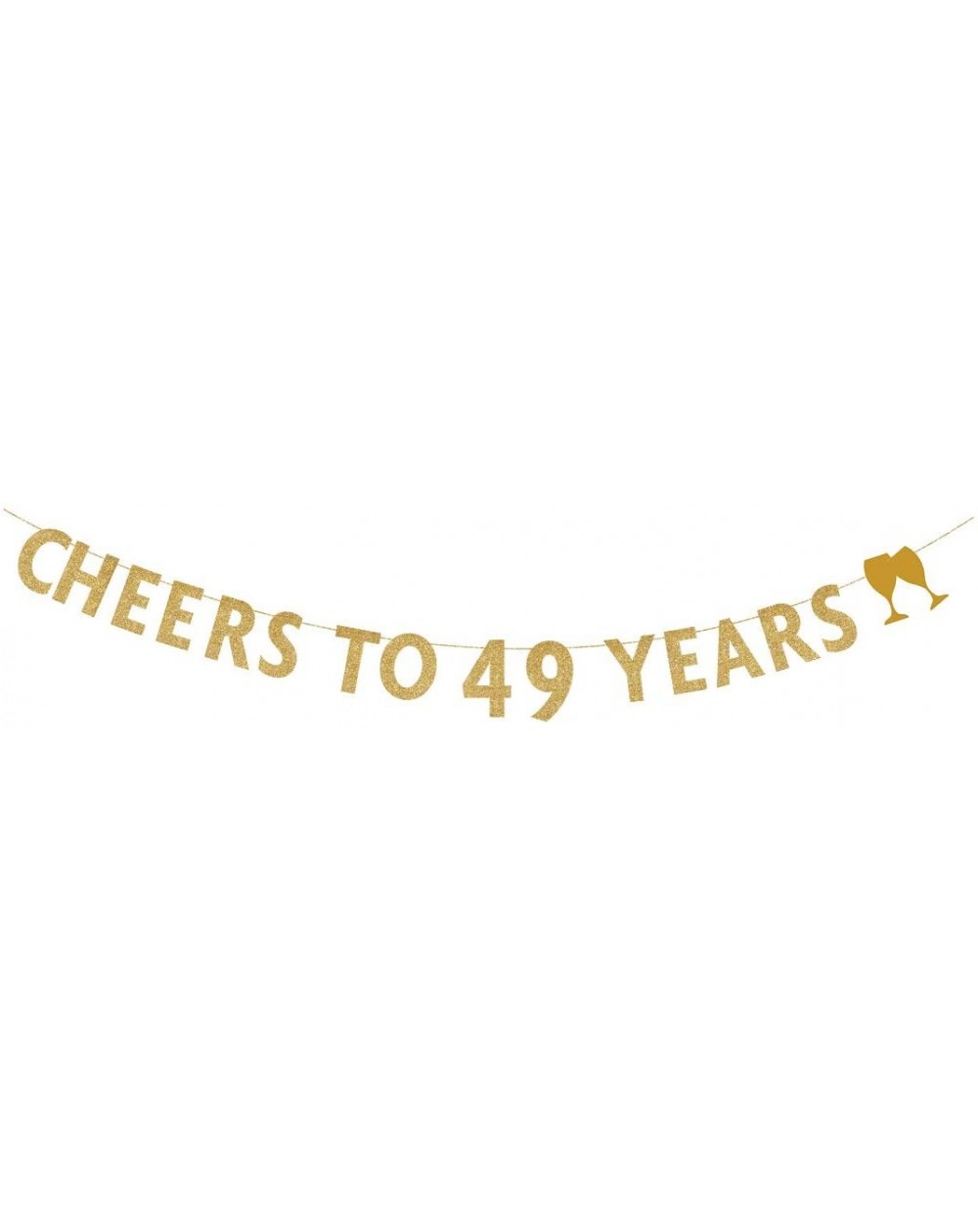 Banners & Garlands Gold glitter Cheers to 49 years banner-49th birthday party decorations - CL18IMSOCW4 $11.80