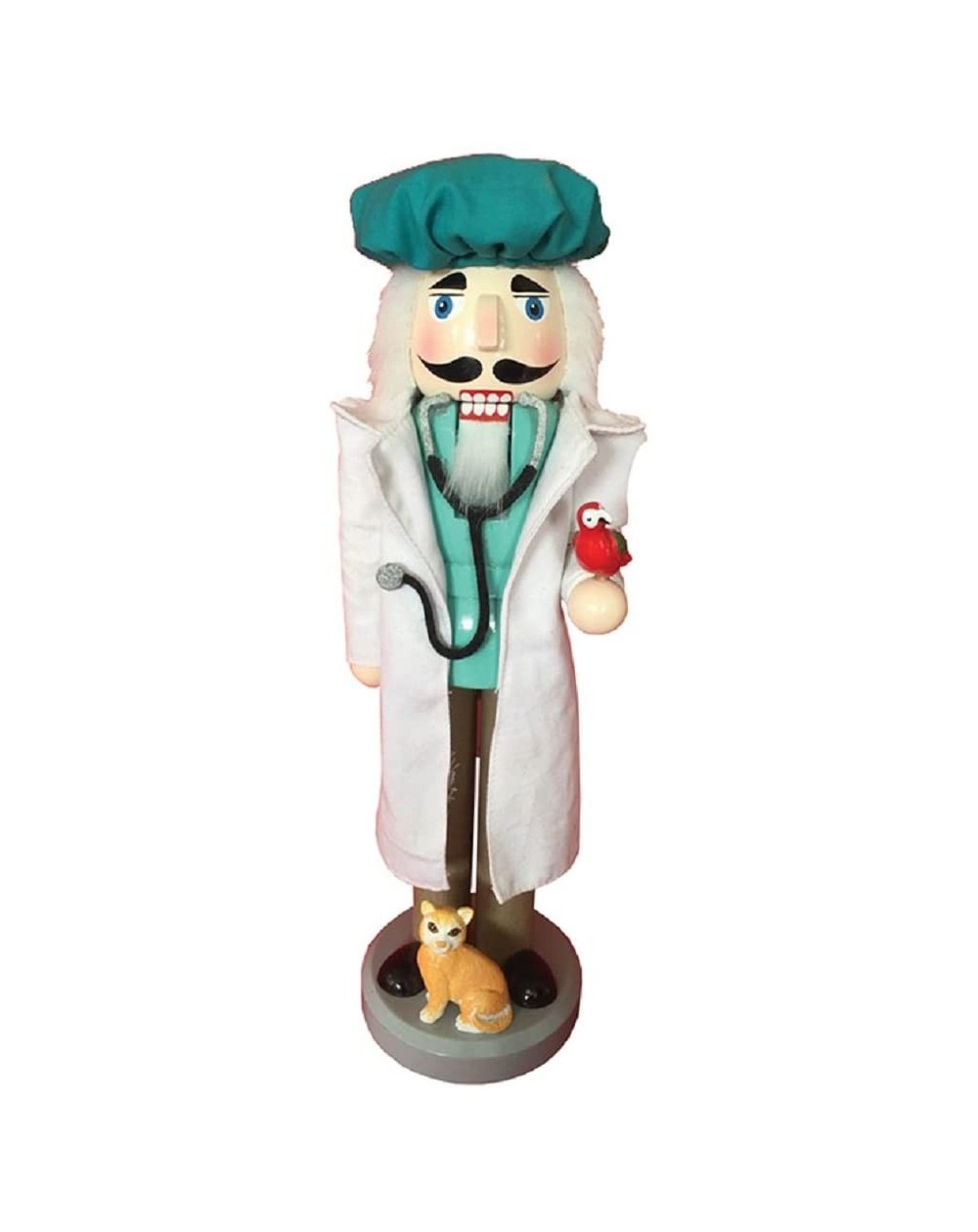 Nutcrackers Vet Nutcracker- 14" Tall- White/Aqua/Red/Tan - CM18GSN3KIR $32.34