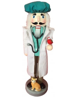 Nutcrackers Vet Nutcracker- 14" Tall- White/Aqua/Red/Tan - CM18GSN3KIR $32.34