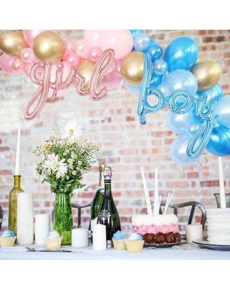 Balloons Gender Reveal Balloon Garland Kit - Baby Pink and Sky Blue Balloon Arch Kit BOY Girl Foil Balloons Boy or Girl Gende...