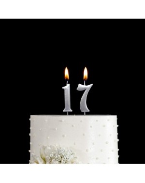 Cake Decorating Supplies Silver 17th Birthday Numeral Candle- Number 17 Cake Topper Candles Party Decoration for Girl Or Boy ...