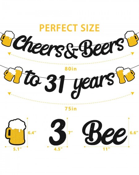 Banners & Garlands 31th Birthday Decorations Cheers to 31 Years Banner for Men Women 31s Birthday Backdrop Wedding Anniversar...