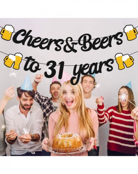 Banners & Garlands 31th Birthday Decorations Cheers to 31 Years Banner for Men Women 31s Birthday Backdrop Wedding Anniversar...