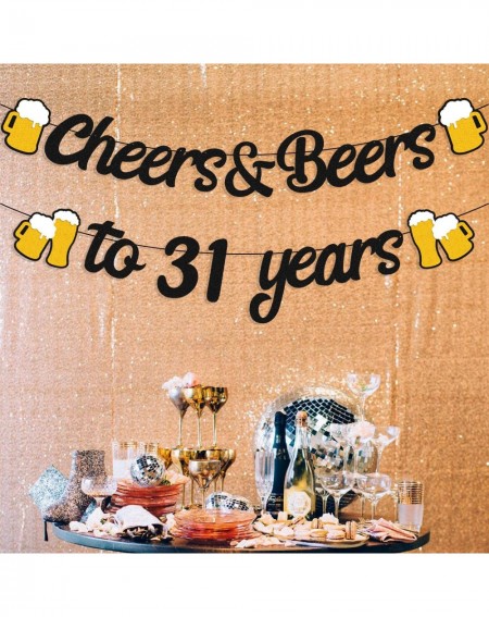 Banners & Garlands 31th Birthday Decorations Cheers to 31 Years Banner for Men Women 31s Birthday Backdrop Wedding Anniversar...