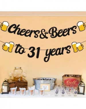 Banners & Garlands 31th Birthday Decorations Cheers to 31 Years Banner for Men Women 31s Birthday Backdrop Wedding Anniversar...