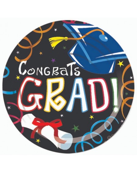 Party Packs Graduation Themed Dessert Party Supplies - Bundle Includes Paper Plates and Napkins for 16 Guests - CR19D7E0C4G $...