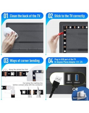 Rope Lights USB DreamColor Strip Lights 5V Powered TV Backlight Strip Kit with Music LED Controller-6.56FT/2M RGB Addressable...