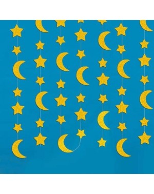 Favors Star Moon Party Decorations Birthday Baby Shower Christmas Hanging Paper Garland (Golden Moon & Star -20 Feet) - Glitt...