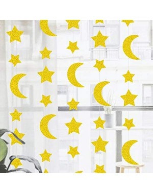 Favors Star Moon Party Decorations Birthday Baby Shower Christmas Hanging Paper Garland (Golden Moon & Star -20 Feet) - Glitt...