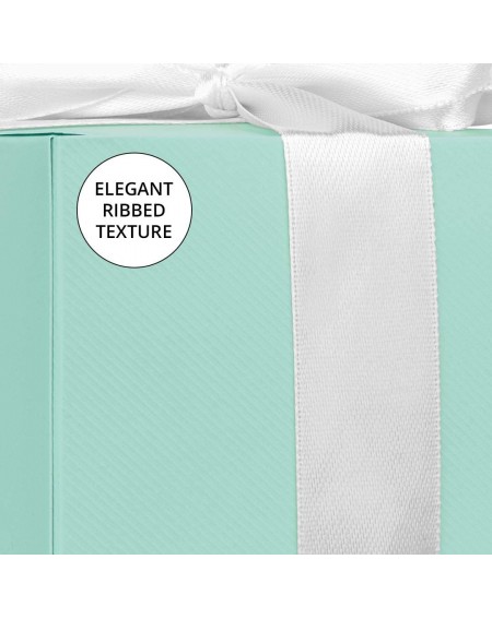 Favors Gift Favor Tuck Boxes- Diamond Blue- 3 x 3 x 3 Cube Favor Box with Satin Ribbon Bulk 50-Pack- Party Favor Gift Box for...